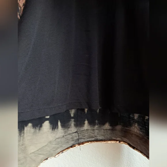 The Pyramid Collection Y2K Mixed Print Asymmetric Hemline Velvet Sheer Polkadot - Picture 5 of 11